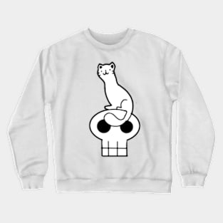 Cute Cat Standing on a Skull Crewneck Sweatshirt